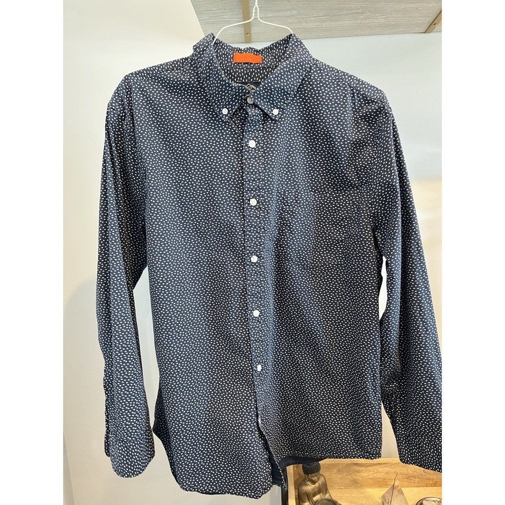 St. John's Bay Shirt Mens XL Blue Triangle Print‎ Good